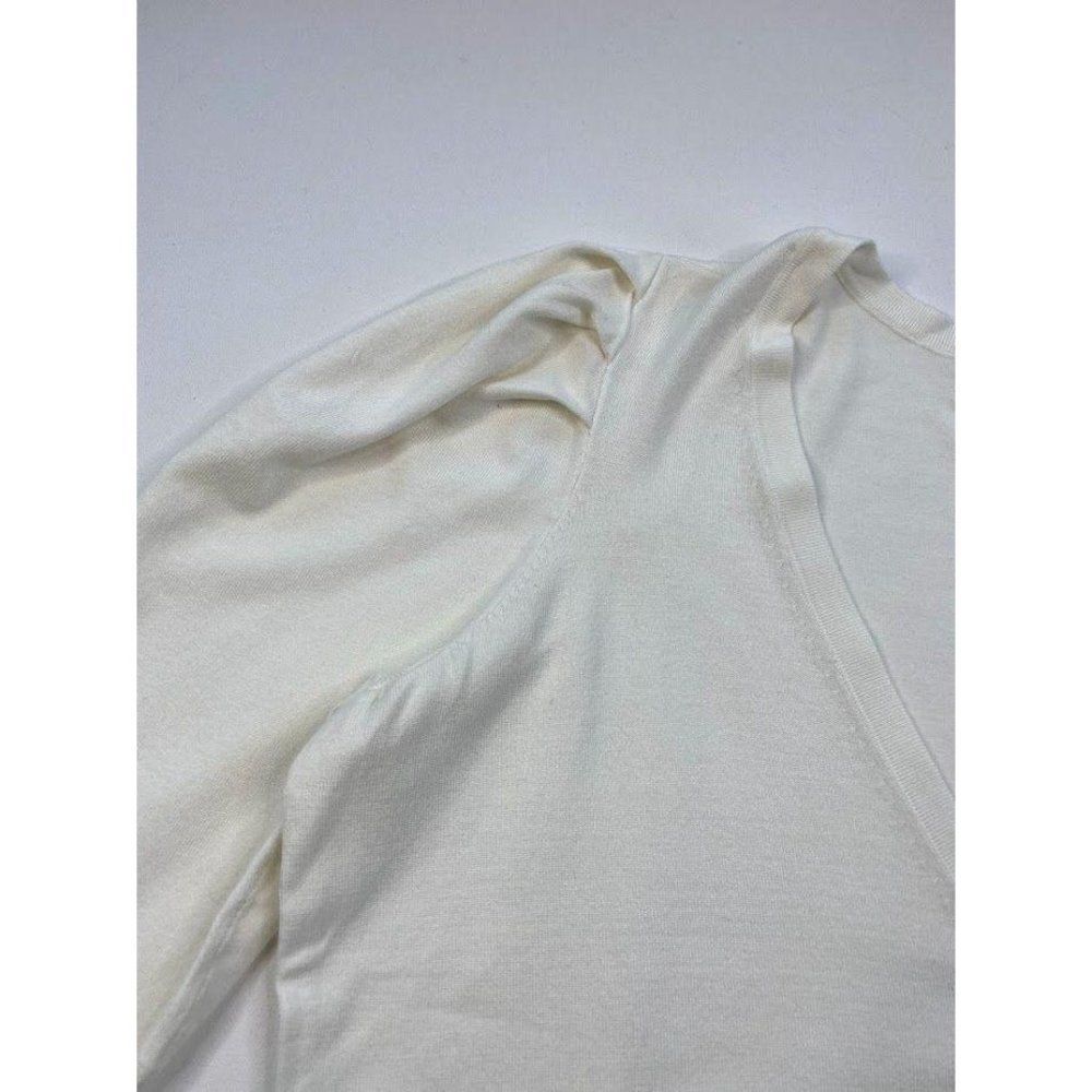 Danielle Bernstein White Cropped Light Weight Cardigan Sz 1X NEW - Picture 4 of 10